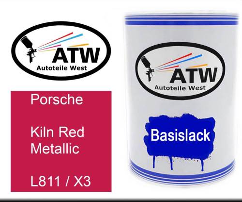 Porsche, Kiln Red Metallic, L811 / X3: 500ml Lackdose, von ATW Autoteile West.